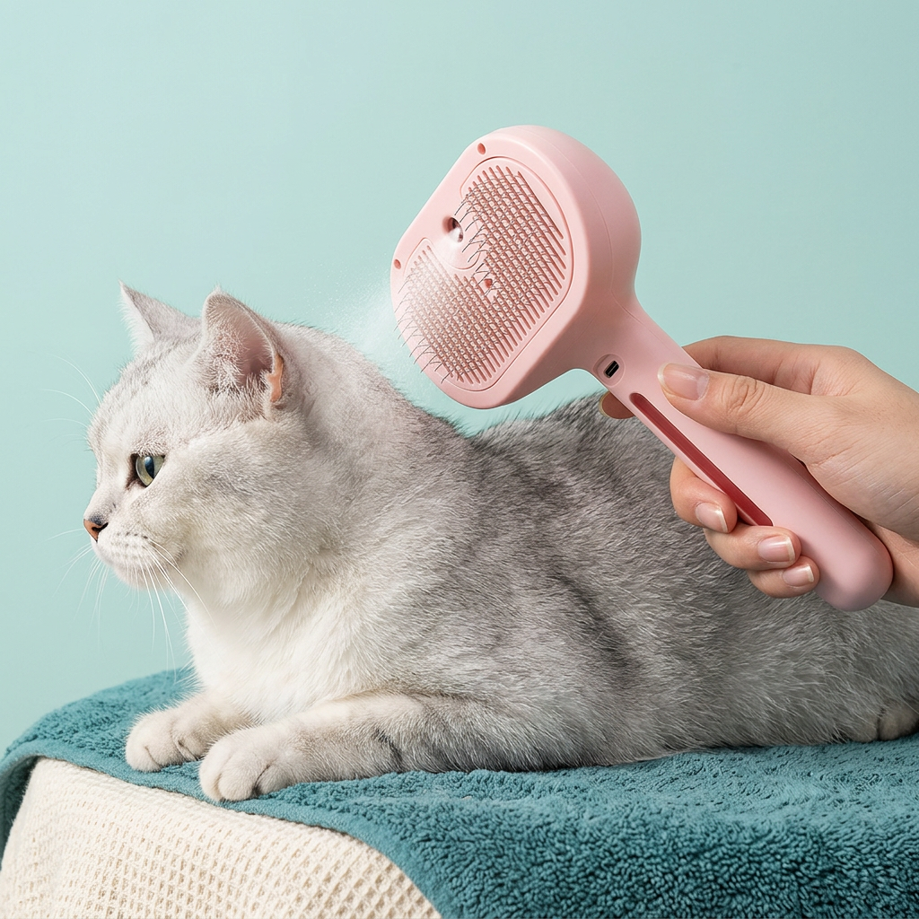 Use the brush on a cat